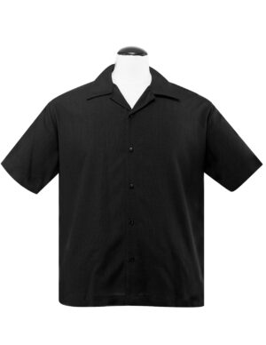 PopCheck Blank Bowling Shirt in Black