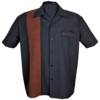 CU37057BlkRustFrontEdit.png PopCheck Single Panel Bowling Shirt in Black/Rust