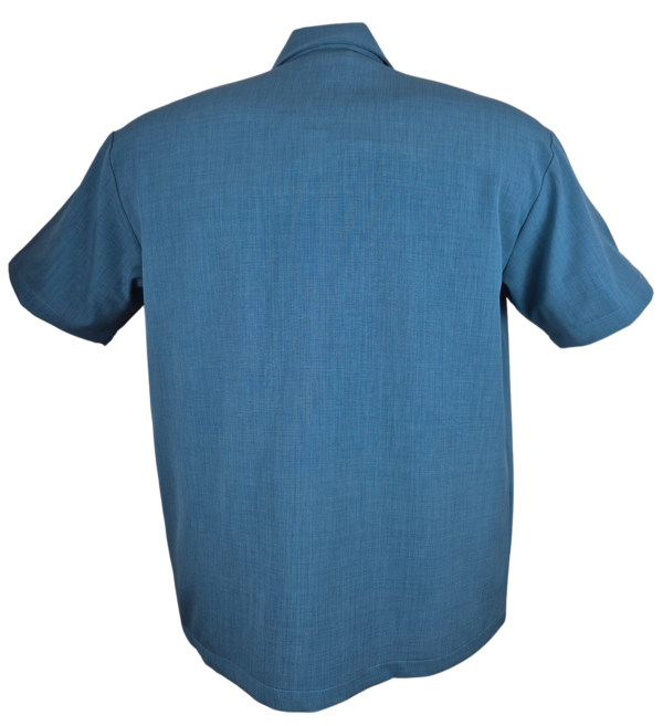 PopCheck Single Panel Bowling Shirt in Pacific/Mustard
