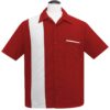 PopCheck Single Panel Bowling Shirt in Red/White