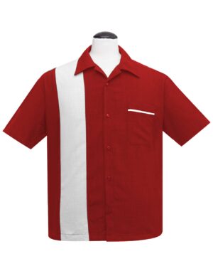 ST37057-red-white-panel__13073.jpg PopCheck Single Panel Bowling Shirt in Red/White
