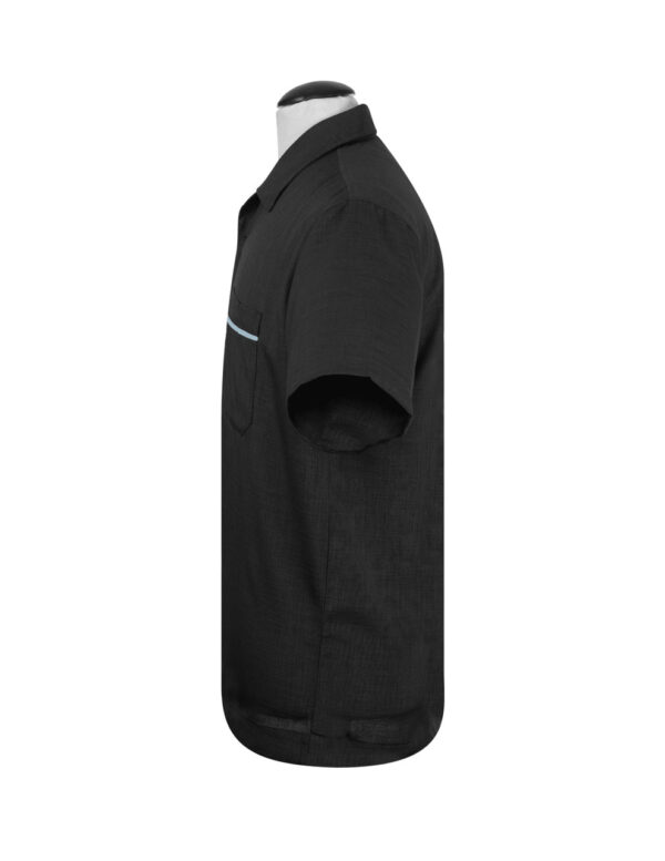 WBS-370S-PC_23__69484.jpg PopCheck Single Panel Bowling Shirt in Charcoal/Light Blue