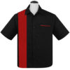 PopCheck Single Panel Bowling Shirt in Black/Red