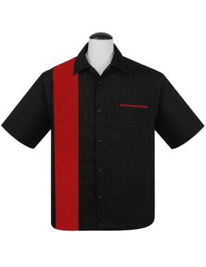 WBS-370S-PC_2__47591.jpg PopCheck Single Panel Bowling Shirt in Black/Red