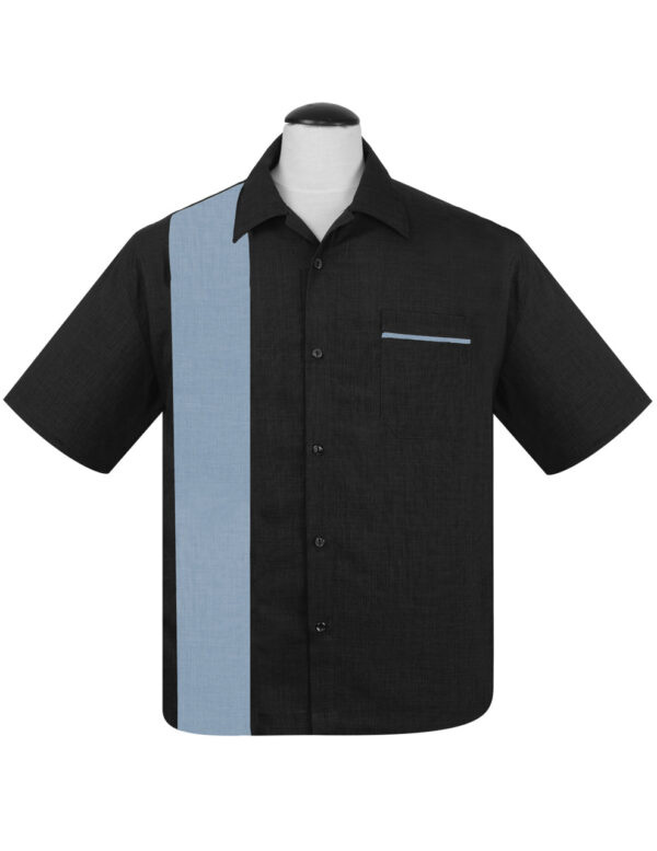 WBS-370S-PC_4__86990.jpg PopCheck Single Panel Bowling Shirt in Charcoal/Light Blue