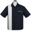 PopCheck Single Panel Bowling Shirt in Navy/White