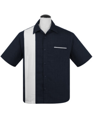 WBS-370S-PC_9__99325.jpg PopCheck Single Panel Bowling Shirt in Navy/White